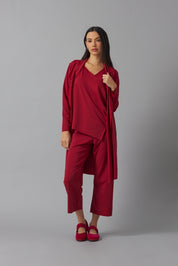 Wide leg trouser set | Rojo Vino |