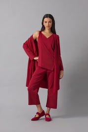 Wide leg trouser set | Rojo Vino |