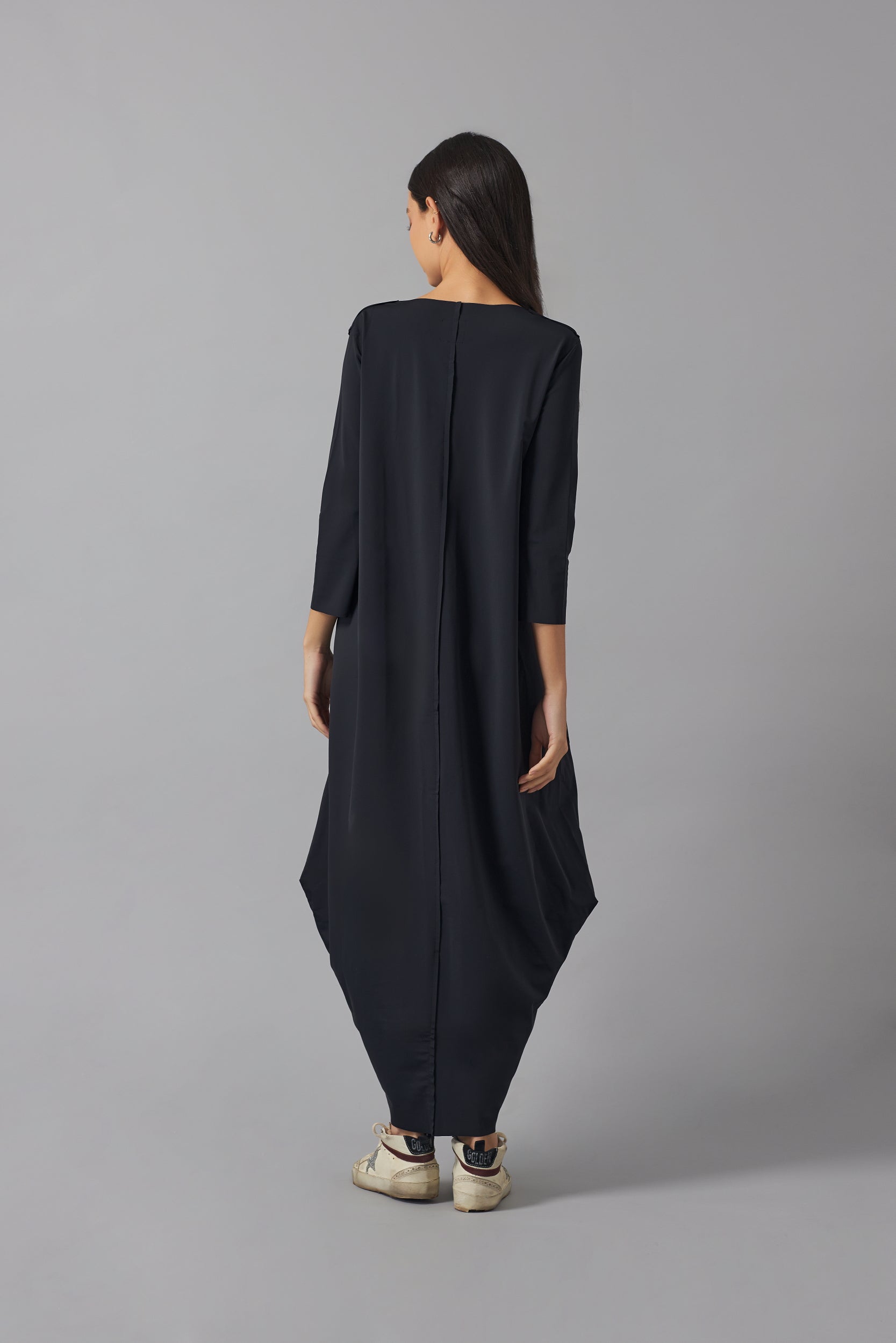 Effortless basic dress 3/4 sleeve | Negro |