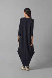 Effortless basic dress 3/4 sleeve | Negro |