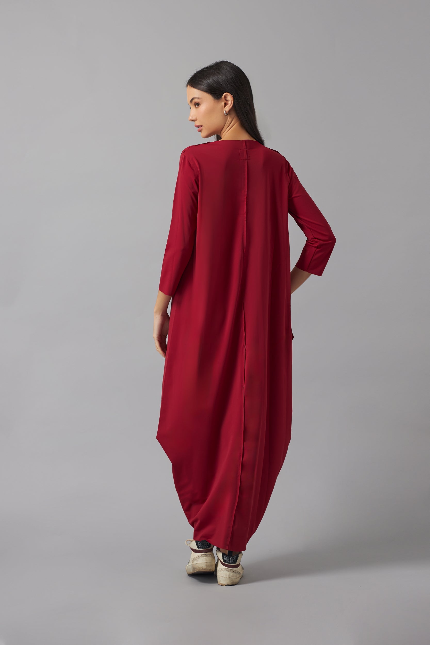 Effortless basic dress 3/4 sleeve | Rojo Vino |