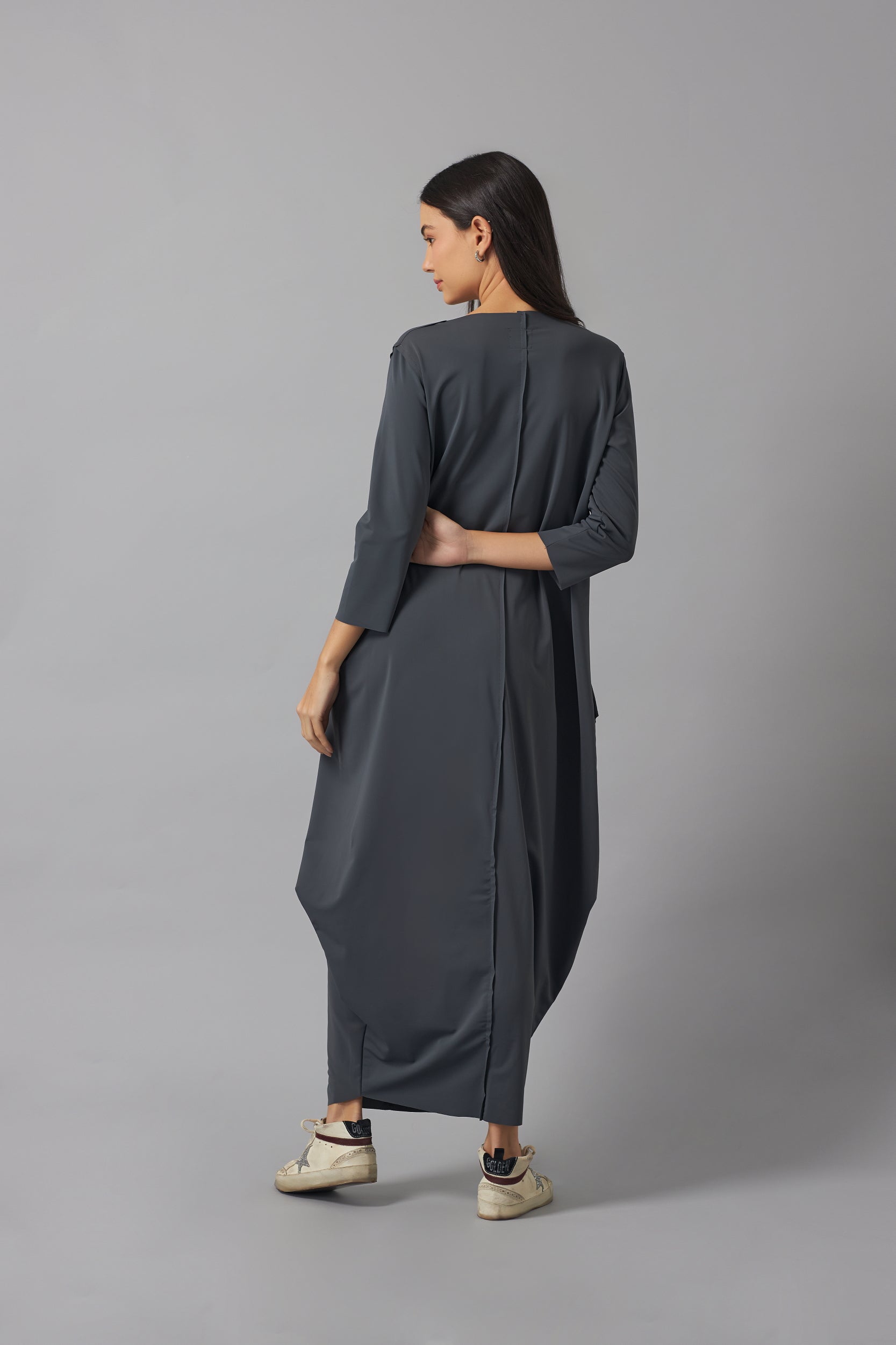 Effortless basic dress 3/4 sleeve | Gris Grafito |