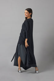 Overlay Maxi Dress | Negro y Gris |