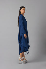 Asymmetric Threads Dress | Azul Marino |