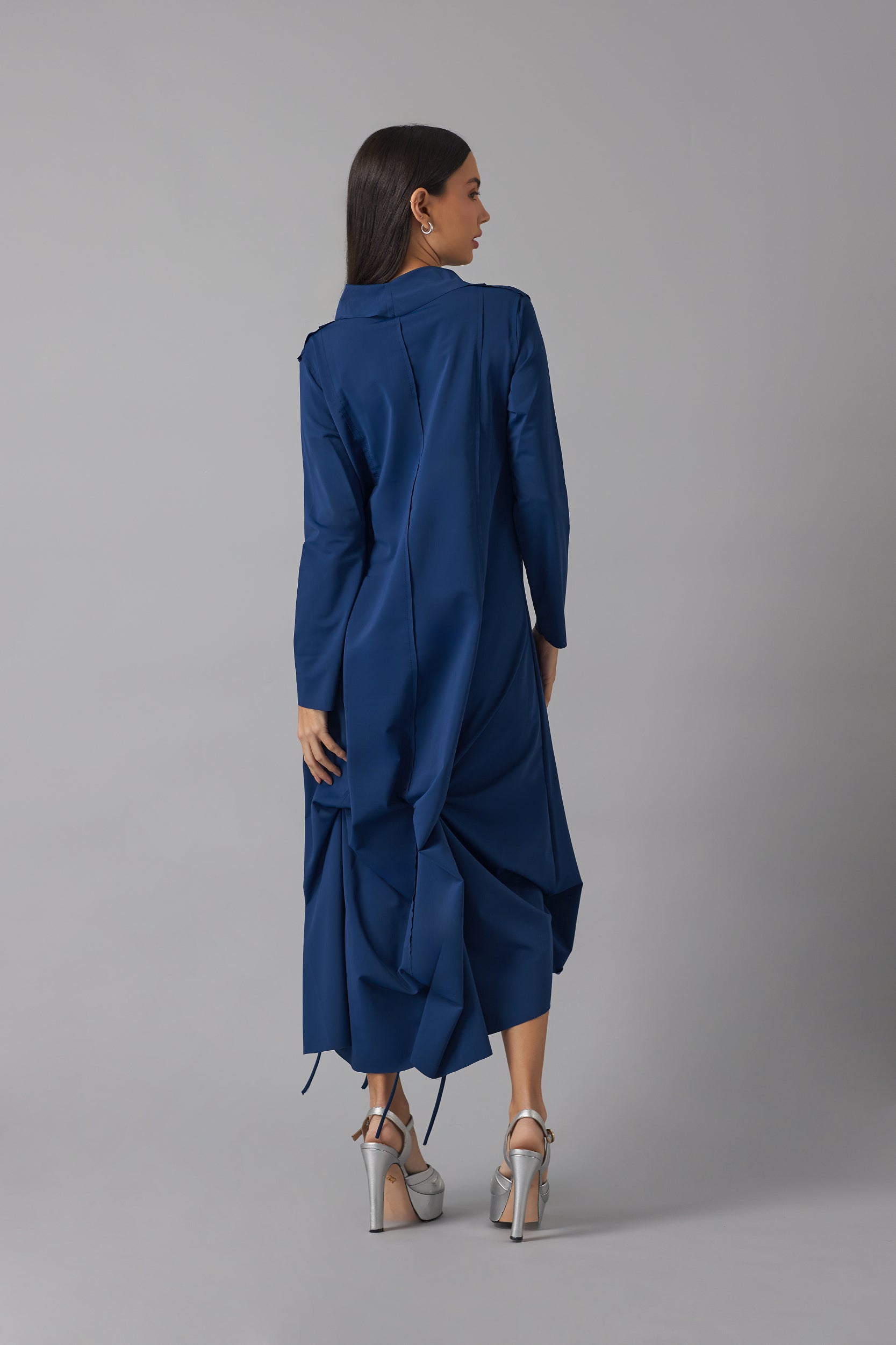 Asymmetric Threads Dress | Azul Marino |