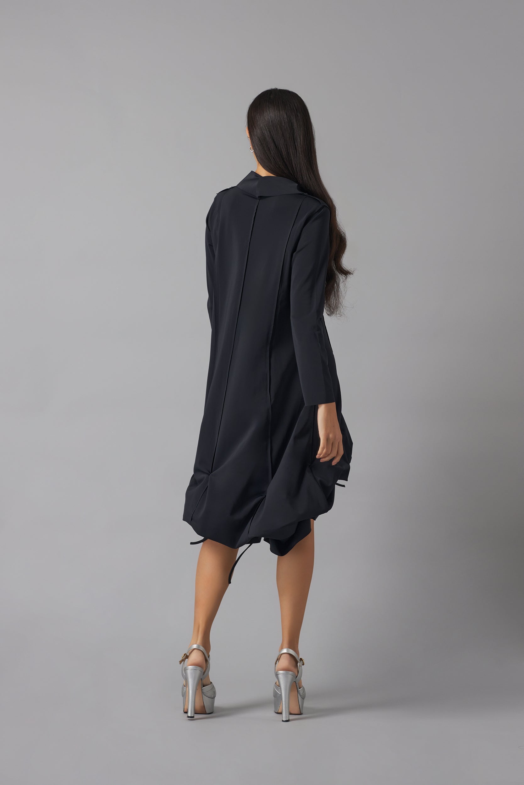 Asymmetric Threads Dress | Negro |