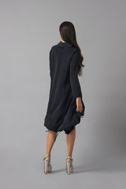 Asymmetric Threads Dress | Negro |