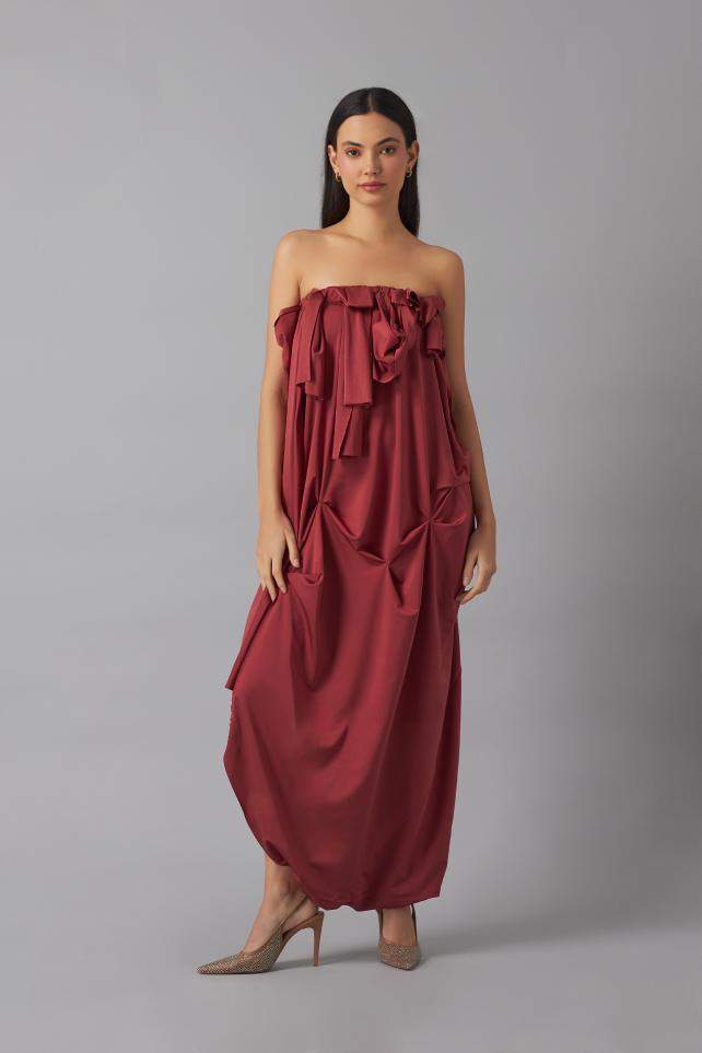 Strapless Bubble maxi dress