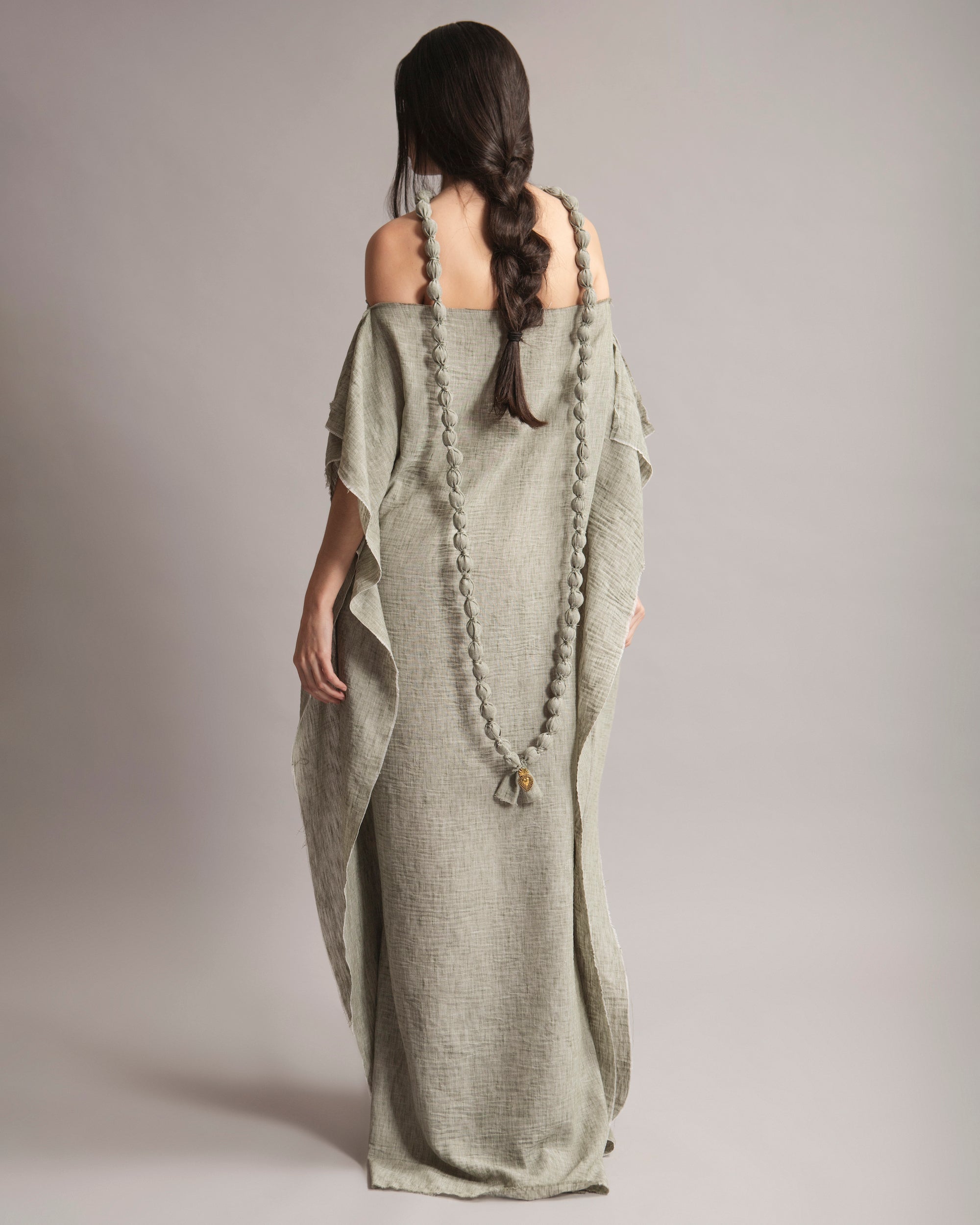 Senda Cotton Dress With Necklace | Verde |