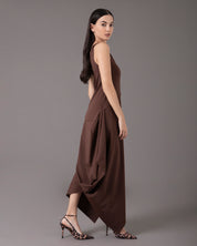 One shoulder asymmetric midi dress | Cafe |⁸