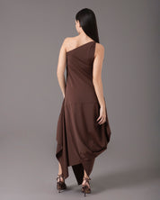 One shoulder asymmetric midi dress | Cafe |⁸