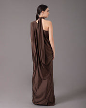 High Neck One Shoulder Pad Gown | Brillante |