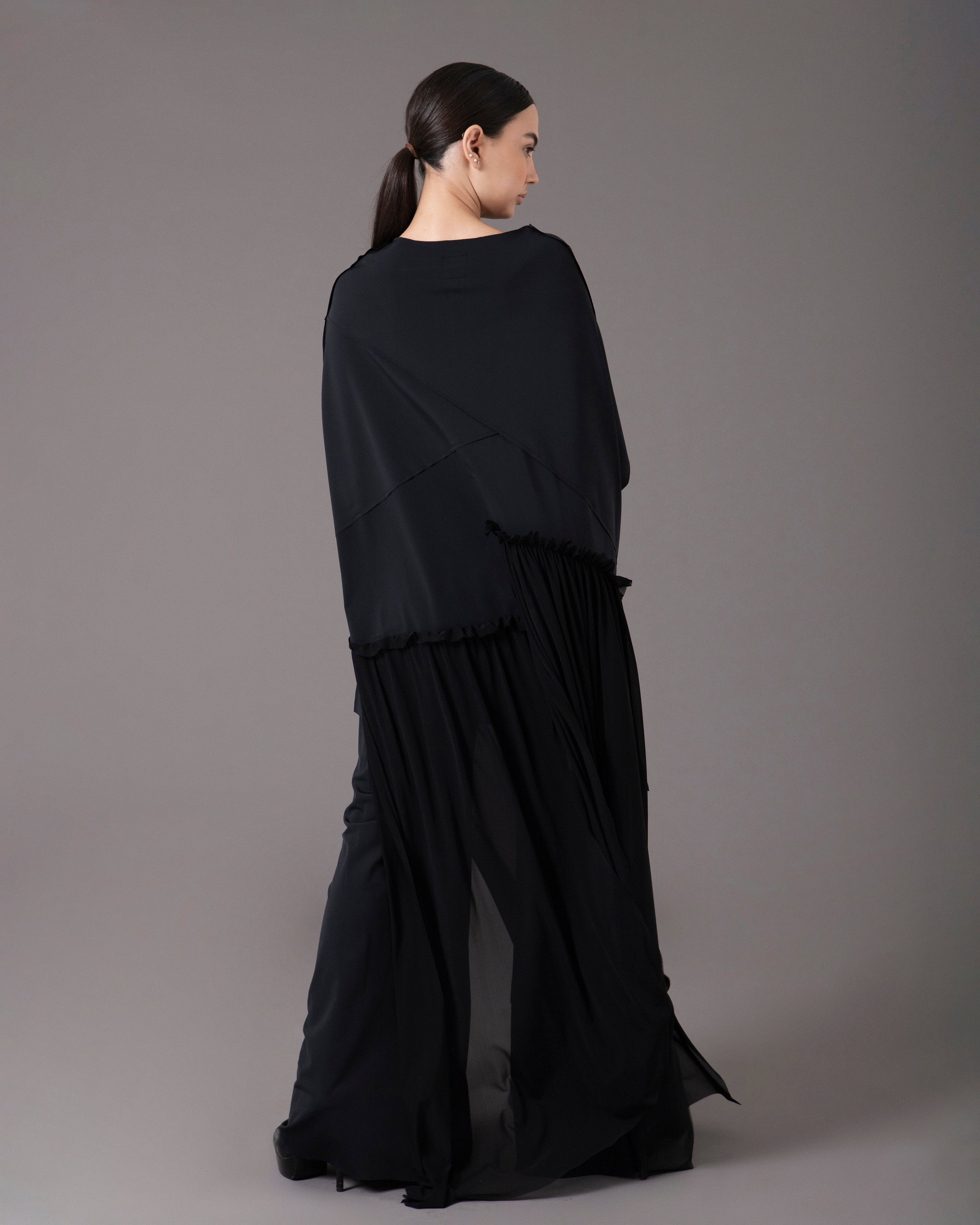 Asymmetric tunic with pants set | Negro |