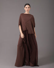 Asymmetric tunic with pants set | Cafe |